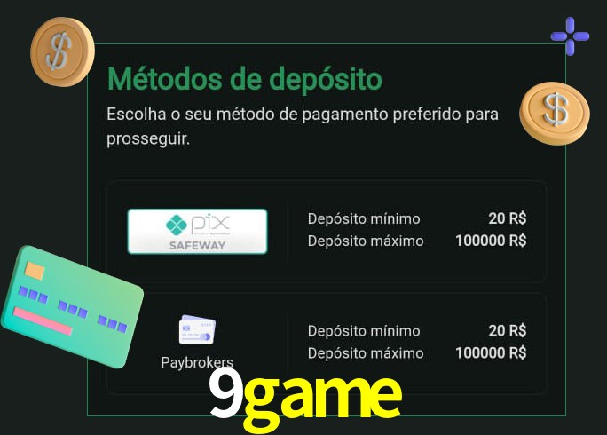 O cassino 9game oferece uma grande variedade de métodos de pagamento